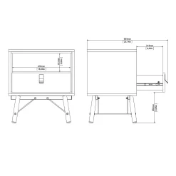 Comodino Drozzi, 40x53 h60 cm,<Dmora New