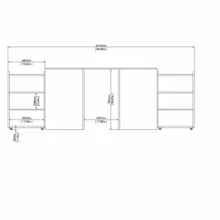 Comodino Drozzon, 145x26 h80 cm,<Dmora Cheap