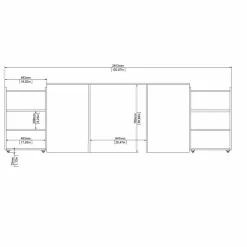 Comodino Drubb, 165x26 h80 cm,<Dmora Best