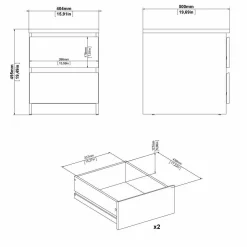 Comodino Drueg, 50x40 h50 cm,<Dmora Store
