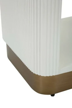 Comodino Fagends, 48x40 h62 cm, Bianco e Marrone<Dmora Fashion
