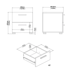 Comodino Fedora, 40x40 h42 cm, Quercia e Bianco<Dmora Discount