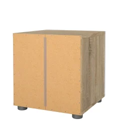 Comodino Fedora, 40x40 h42 cm, Quercia e Bianco<Dmora Discount