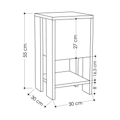 Comodino Filippa, 30x30h55 cm, Bianco e Tortora<Dmora Best