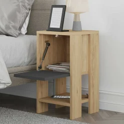 Comodino Filippa, 30x30h55 cm, Quercia e Antracite<Dmora Sale