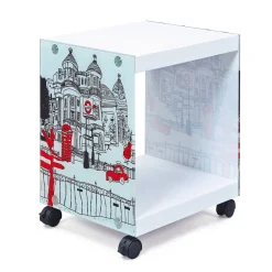 Comodino Freiburg, Comò basso, Tavolino da notte, Mensola da letto, 38x34 h46 cm,<Dmora Flash Sale