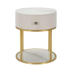 Comodino Gerhard, 42x42 h48 cm, Crema e Bianco<Dmora Clearance