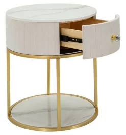 Comodino Gerhard, 42x42 h48 cm, Crema e Bianco<Dmora Clearance