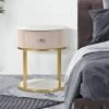 Comodino Gerhard, 42x42 h48 cm, Rosa e Bianco<Dmora Cheap