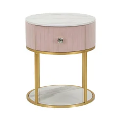 Comodino Gerhard, 42x42 h48 cm, Rosa e Bianco<Dmora Cheap