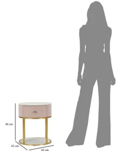 Comodino Gerhard, 42x42 h48 cm, Rosa e Bianco<Dmora Cheap