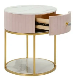 Comodino Gerhard, 42x42 h48 cm, Rosa e Bianco<Dmora Cheap