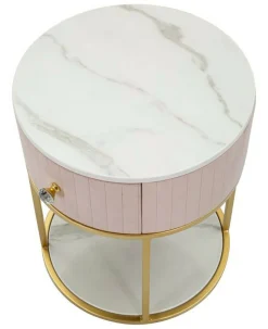 Comodino Gerhard, 42x42 h48 cm, Rosa e Bianco<Dmora Cheap