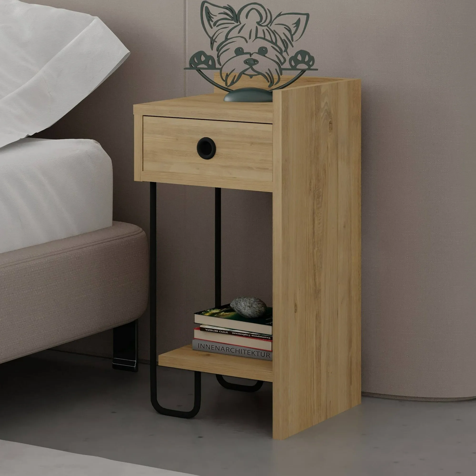 Comodino Halola, 32x30 h61 cm,<Dmora Outlet