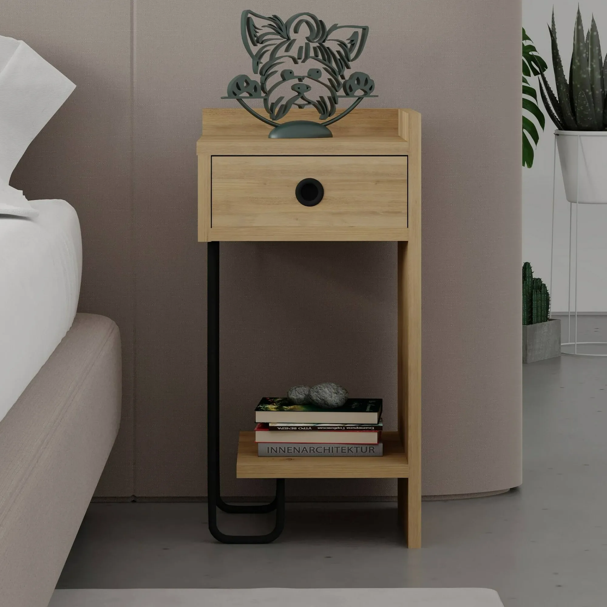 Comodino Halola, 32x30 h61 cm,<Dmora Outlet