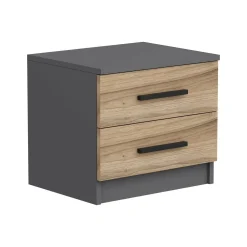Comodino Iune, 50x47 h40 cm, Noce e Nero<Dmora Discount