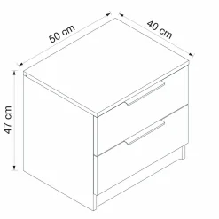 Comodino Iune, 54x47 h40 cm,<Dmora Cheap