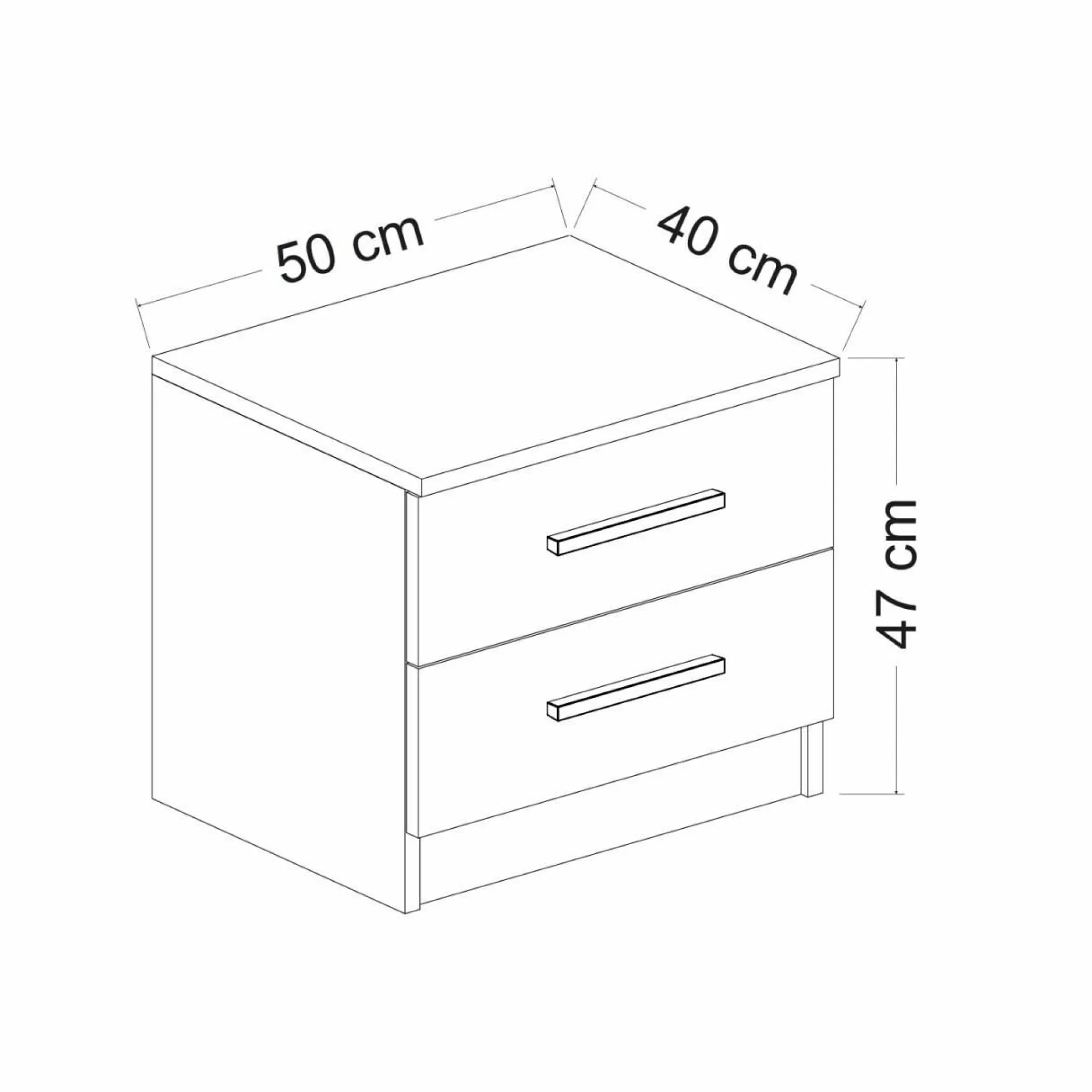 Comodino Iune, 50x47 h40 cm, Noce e Nero<Dmora Discount