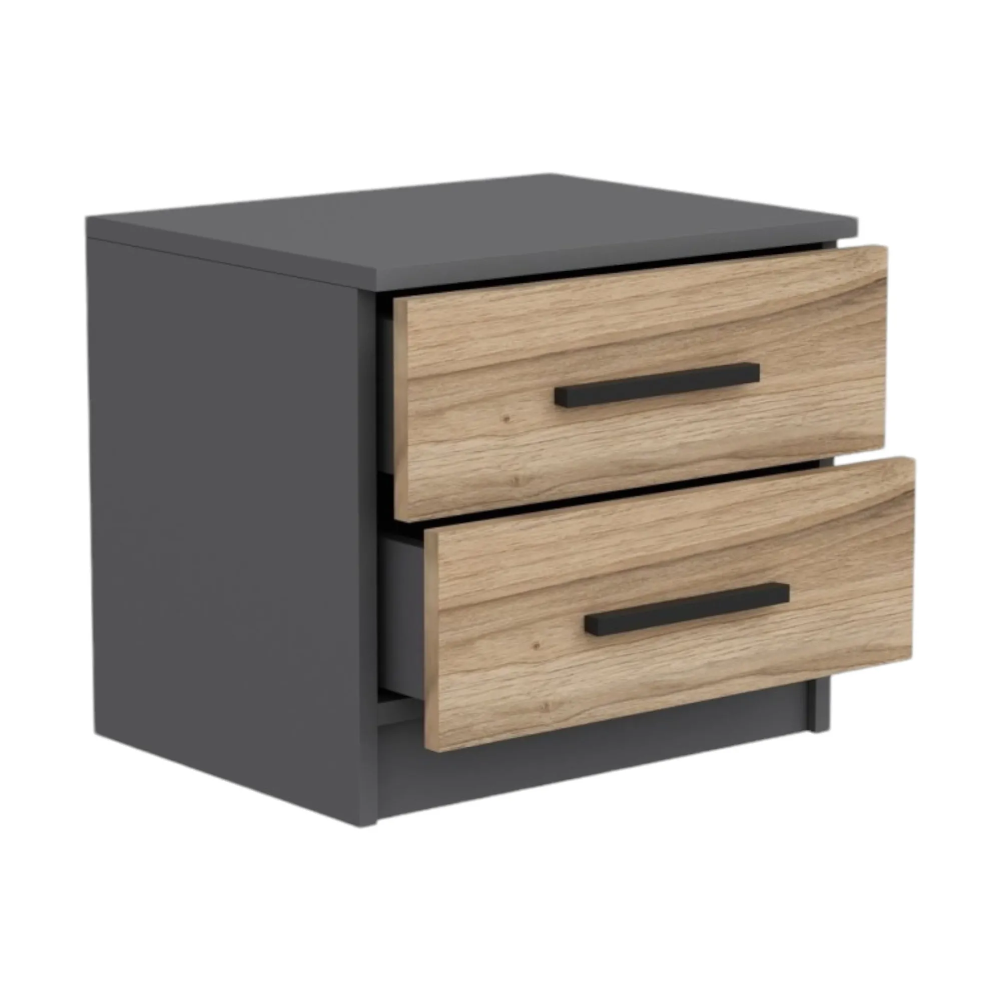 Comodino Iune, 50x47 h40 cm, Noce e Nero<Dmora Discount
