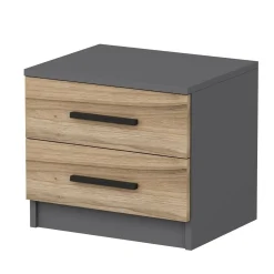 Comodino Iune, 50x47 h40 cm, Noce e Nero<Dmora Discount