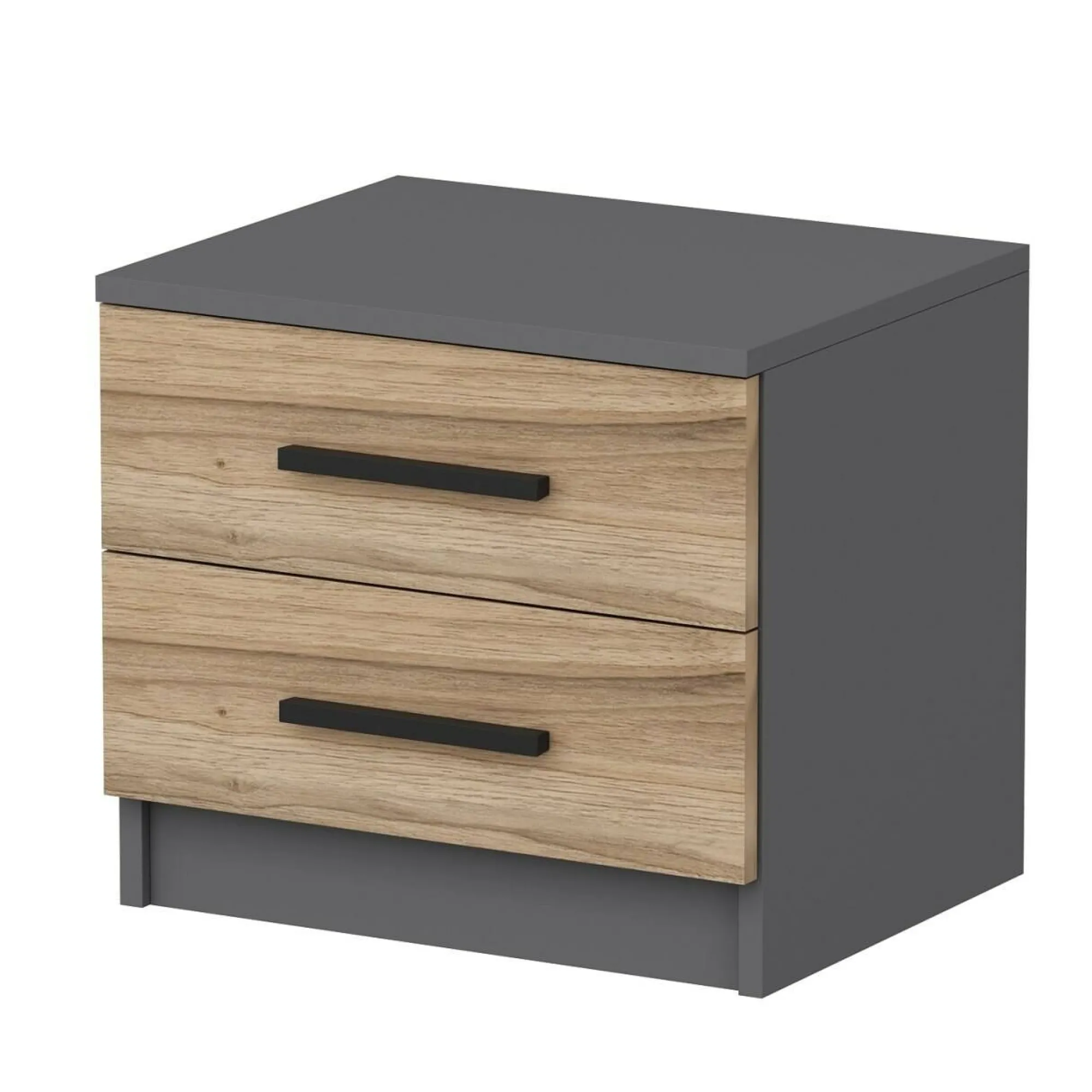 Comodino Iune, 50x47 h40 cm, Noce e Nero<Dmora Discount