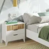 Comodino Jessa, 44x33 h50 cm, Bianco e Rovere<Dmora Shop