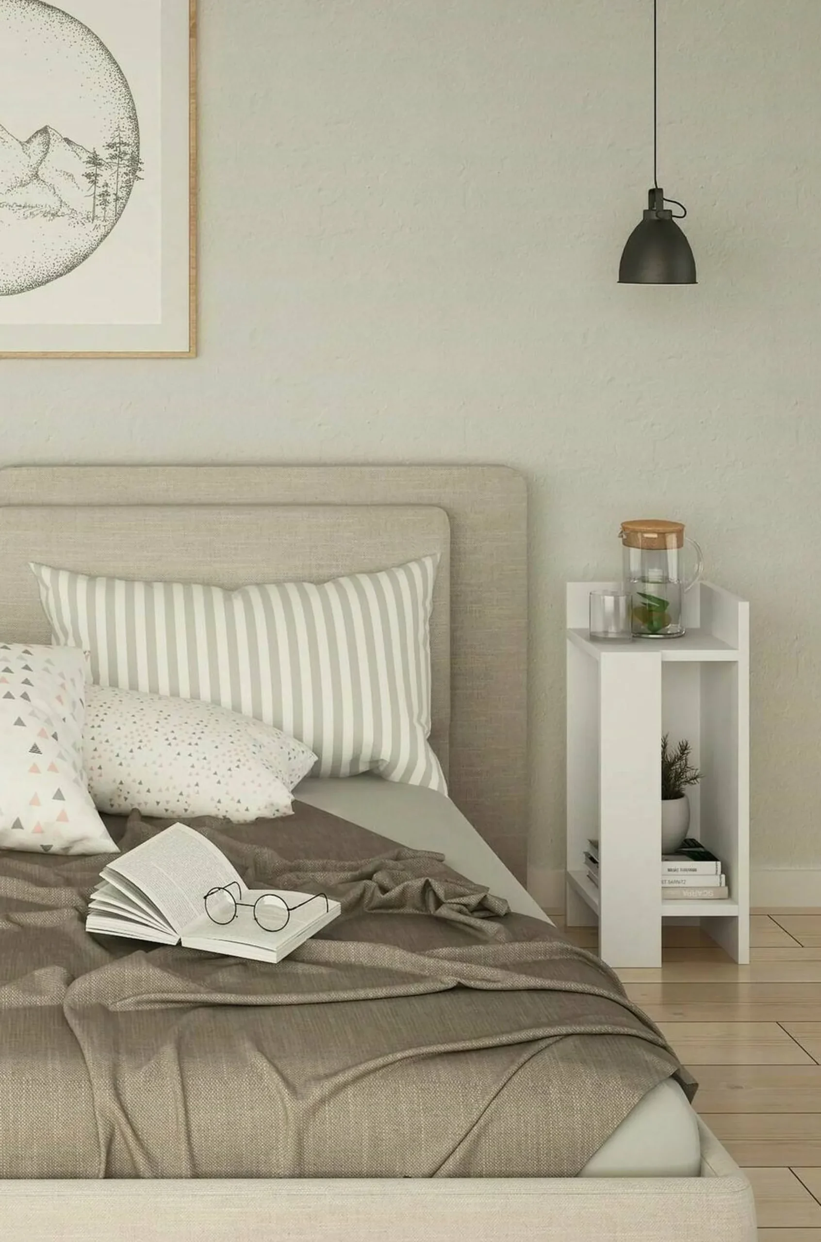 Comodino Lepre, 25x27h60 cm,<Dmora Sale