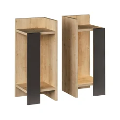 Comodino Lepre, 25x27h60 cm, Quercia e Antracite<Dmora Hot