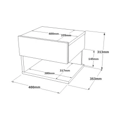 Comodino Lira, 40x31h35 cm,<Dmora Discount