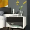 Comodino Lucina, 50x39 h49 cm, Bianco e Nero<Dmora Outlet