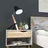 Comodino Lucina, 50x39 h49 cm, Bianco e Quercia<Dmora Hot