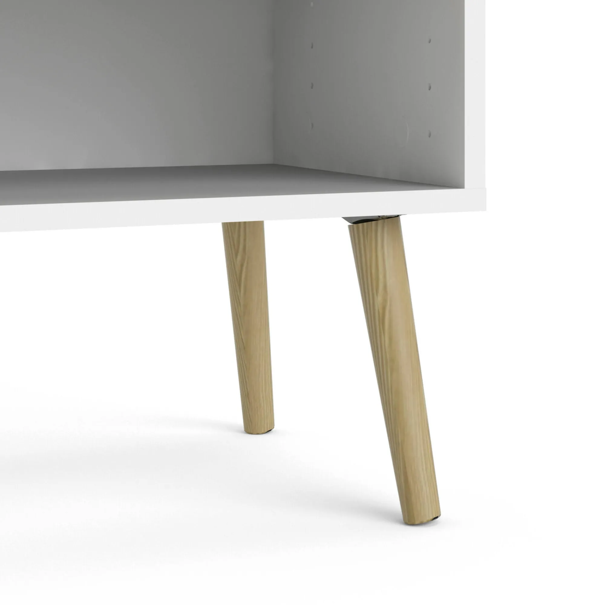 Comodino Lucina, 50x39 h49 cm, Bianco e Quercia<Dmora Hot