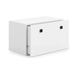 Comodino Meari, 42x42 h71 cm, Bianco e Nero<Dmora Discount