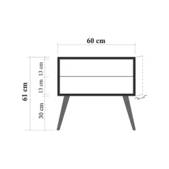 Comodino Ompong, 60x40h61 cm,<Dmora Cheap