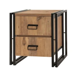 Comodino Pantaleon, 52x40h55 cm, Quercia e Nero<Dmora Best