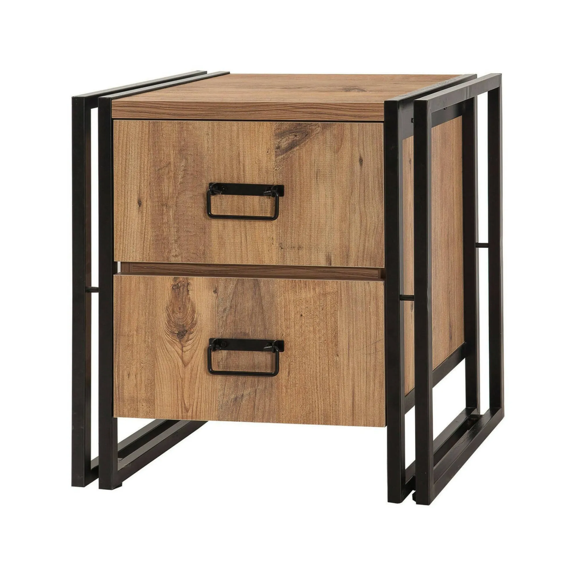 Comodino Pantaleon, 52x40h55 cm, Quercia e Nero<Dmora Best