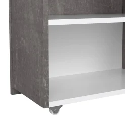 Comodino Peridoto, 26x145 h80 cm, Cemento e Bianco<Dmora Flash Sale