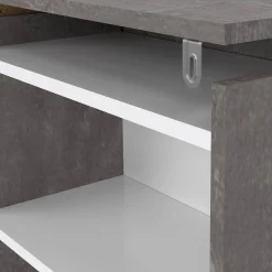 Comodino Peridoto, 26x145 h80 cm, Cemento e Bianco<Dmora Flash Sale