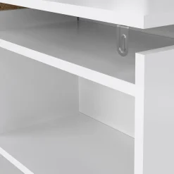 Comodino Peridoto, 145x26 h80 cm, Bianco<Dmora Cheap