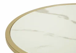 Comodino Piandisco, 43x43 h48 cm, Bianco e Oro<Dmora Cheap
