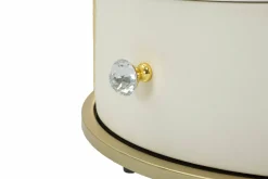 Comodino Piandisco, 43x43 h48 cm, Bianco e Oro<Dmora Cheap