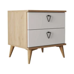 Comodino Pilar, 52x45 h55 cm, Quercia e Bianco<Dmora Flash Sale