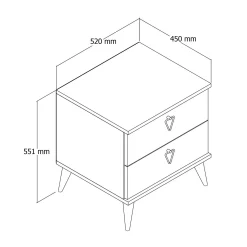 Comodino Pilar, 52x45 h55 cm,<Dmora Outlet
