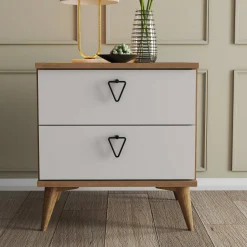 Comodino Pilar, 52x45 h55 cm, Quercia e Bianco<Dmora Flash Sale