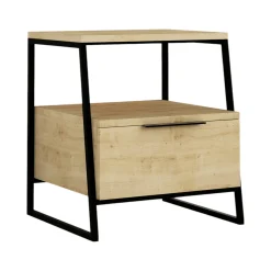Comodino Rosita, 45x41 h50 cm, Quercia e Nero<Dmora New