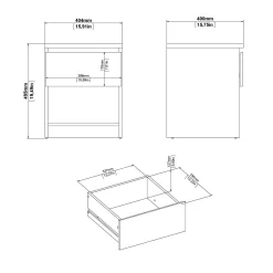Comodino Scolastica, 40x40 h50 cm, Bianco<Dmora Best