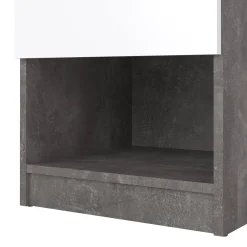 Comodino Scolastica, 40x40 h50 cm, Cemento e Bianco<Dmora New