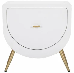 Comodino Suze, Bianco e Oro, 50x32 h50 cm<Dmora Hot
