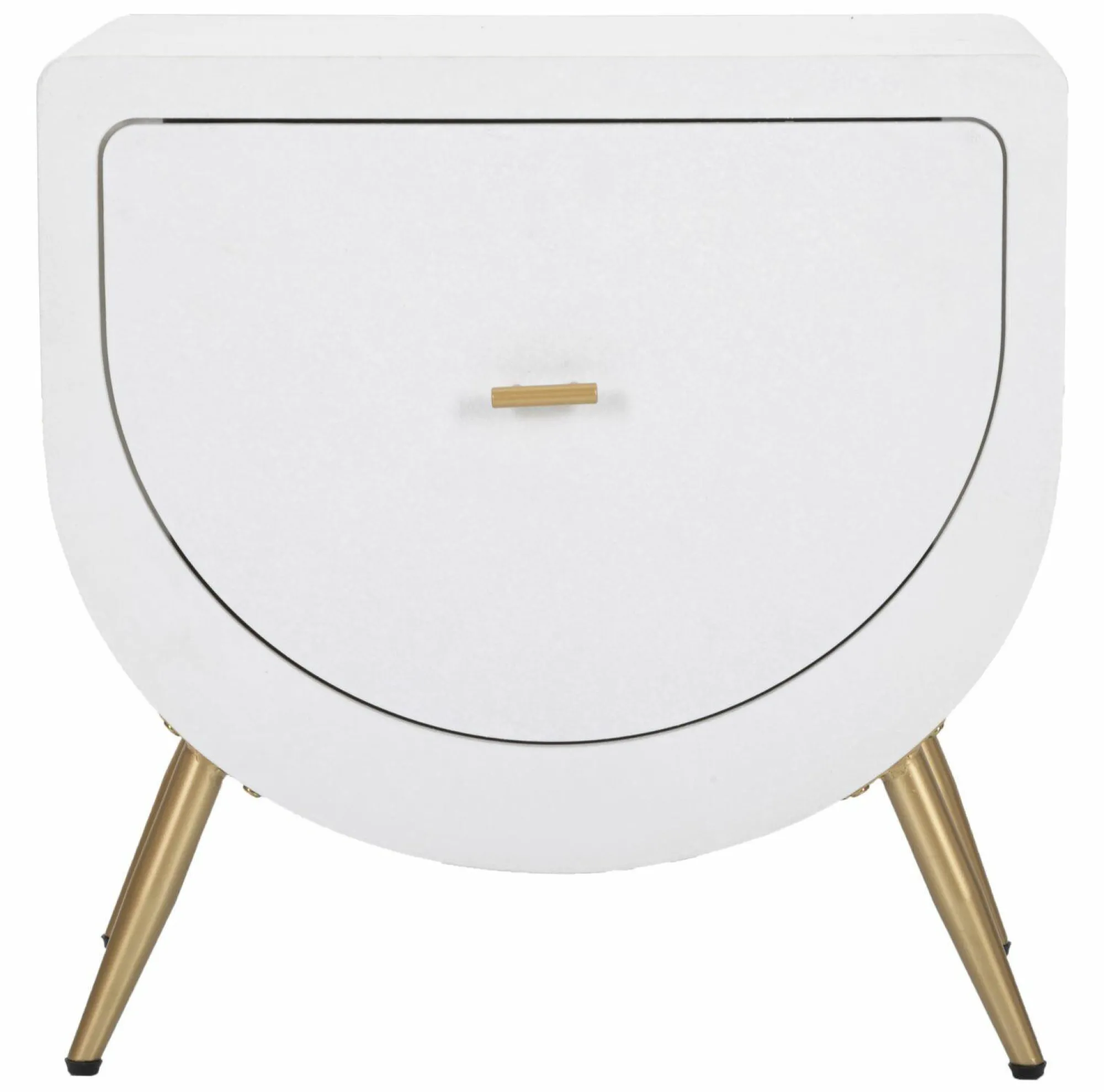 Comodino Suze, Bianco e Oro, 50x32 h50 cm<Dmora Hot