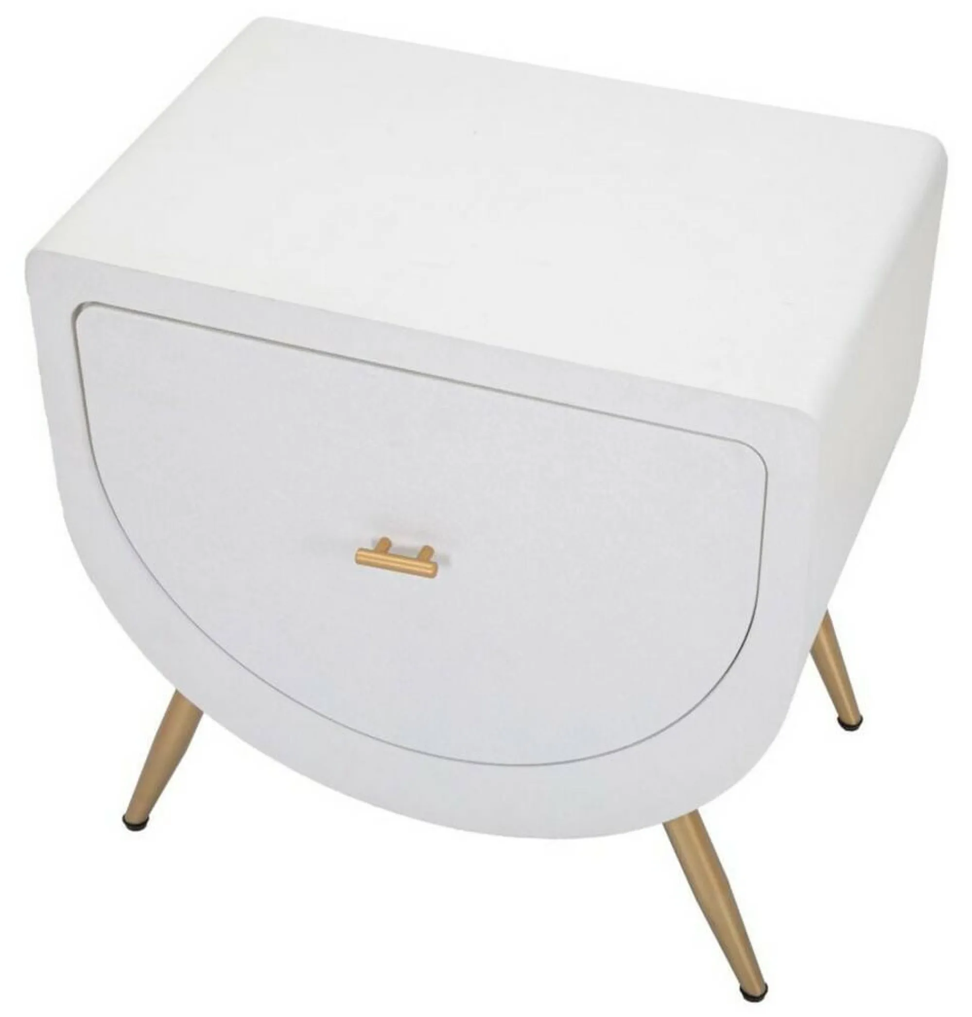 Comodino Suze, Bianco e Oro, 50x32 h50 cm<Dmora Hot